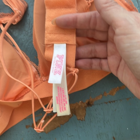 VS Pink Peach and Black Strappy Bralettes - Picture 3 of 6